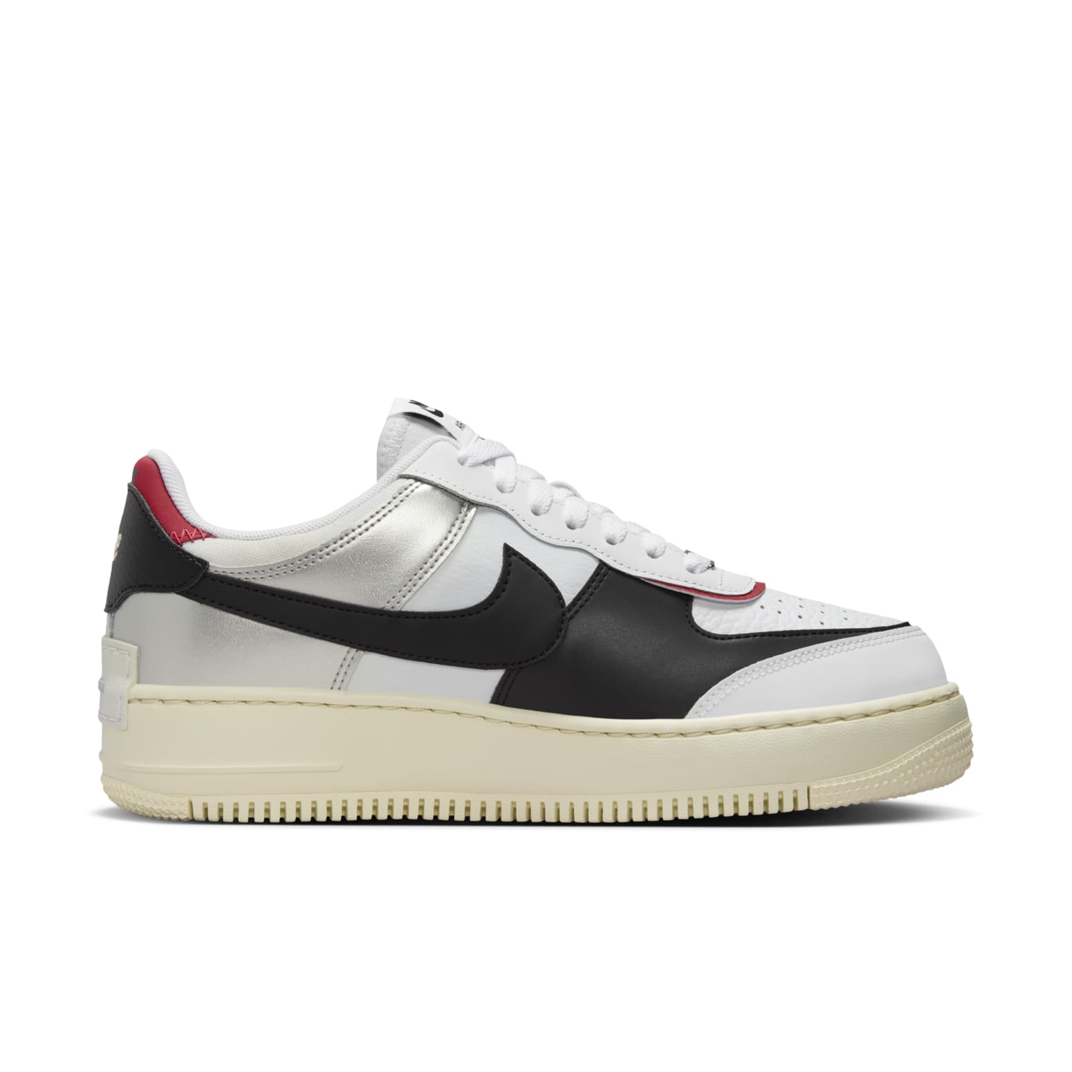 (WMNS) Nike Air Force 1 Shadow 'White Silver Red' FN6335-100
