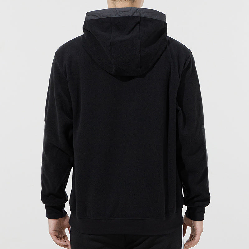 Men's adidas neo Pk Mat Mix Hd Contrast Color Stitching Hooded Pullover Functional Black H45219