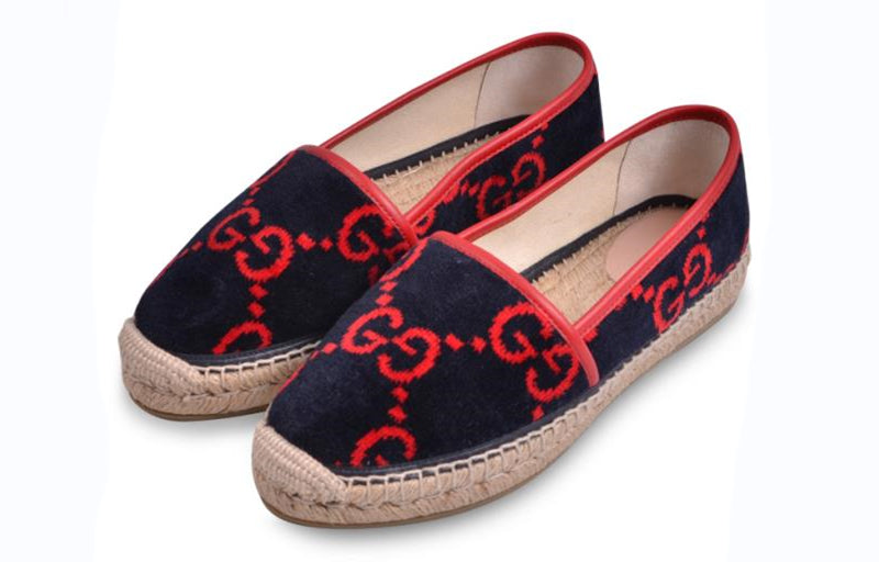 (WMNS) GUCC Espadrilles Terry Cloth GG Monogram 'Blue Red' 580877-HMM10-4094