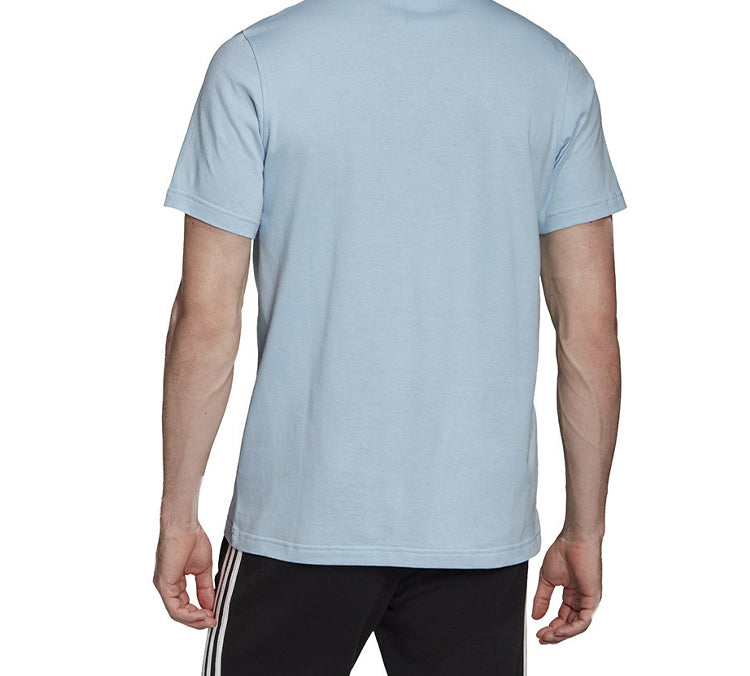 adidas originals Chest Logo Sports Short Sleeve Pink Blue FM3794