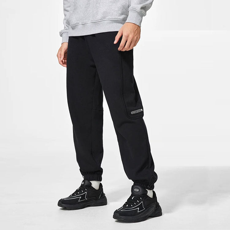 Li-Ning BadFive Logo Sweatpants 'Black' AKLS643-2