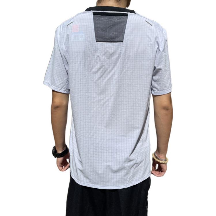 Men's Nike Solid Color Plaid Round Neck Pullover Breathable Short Sleeve Blue T-Shirt DN4483-057