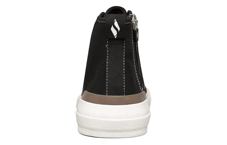 (WMNS) Skechers New Moon High-Top Sneakers Black 155392-BLK