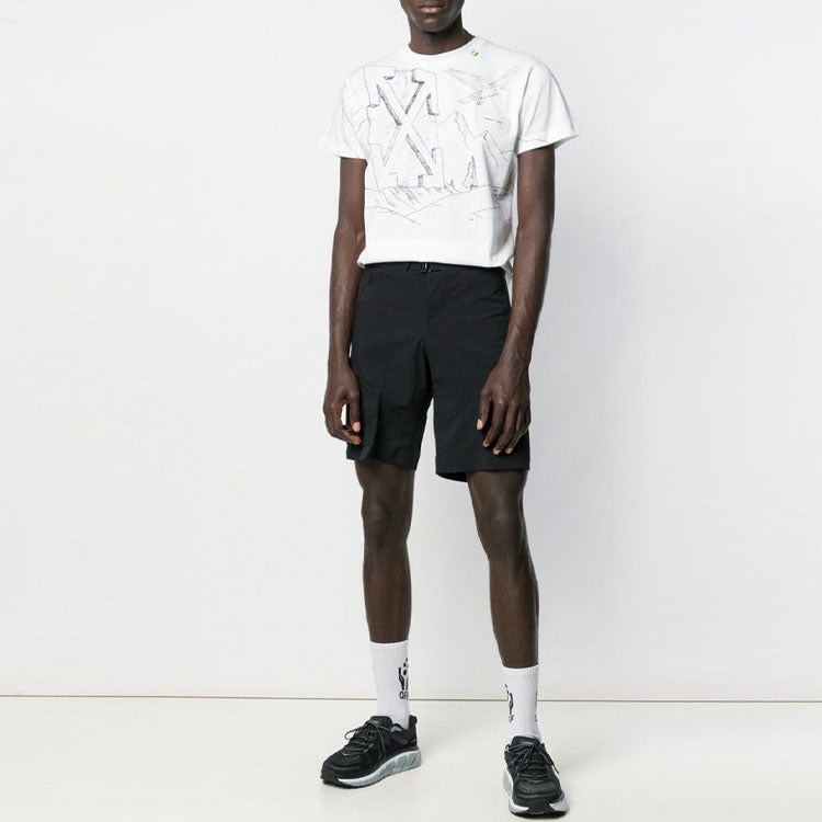 Off-White Diagonal Eagle Printing Short Sleeve White OMAA036S191850100108