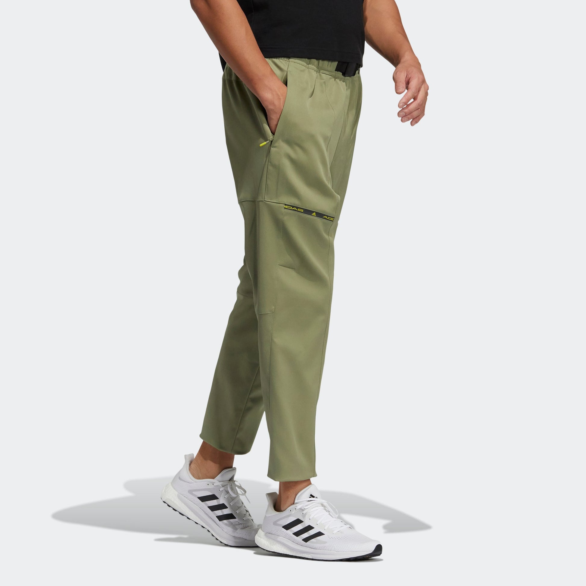 Men's adidas Th Qckdraw Pnt Running Training Woven Lacing Sports Pants/Trousers/Joggers Olive H40209