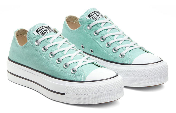 (WMNS) Converse Seasonal Color Platform Chuck Taylor All Star Thick Sole Peppermint Green Sneakers 'Green White' 566758C