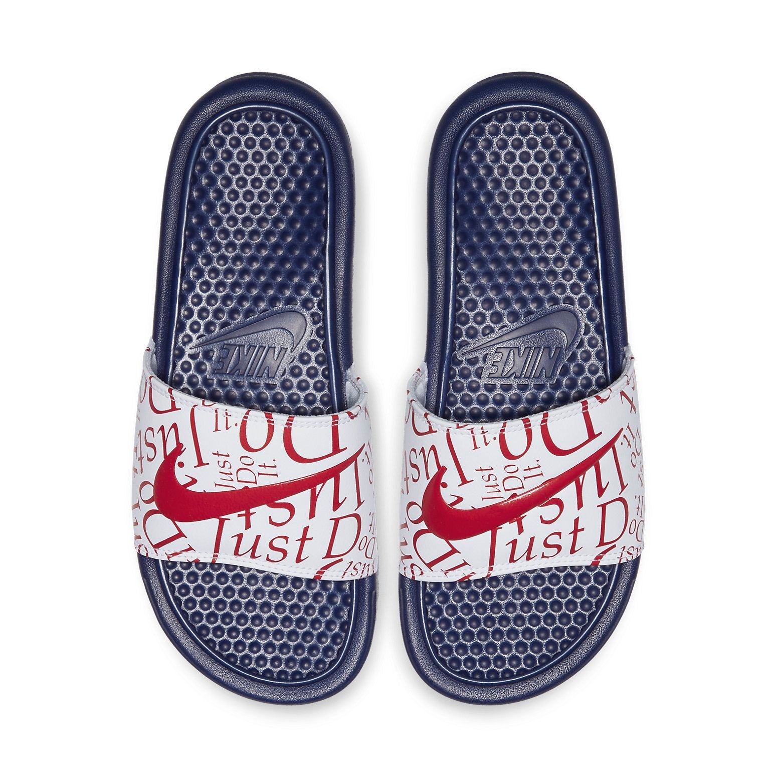 (WMNS) Nike Benassi Jdi Print Slides Blue/Red 618919-406