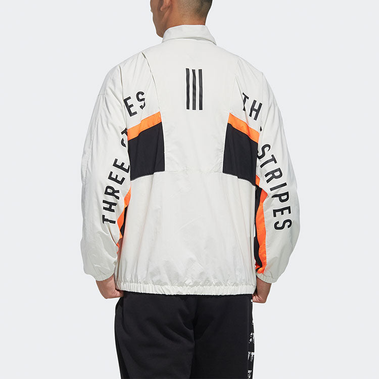Men's adidas Mh Cb Jkt Back Alphabet Logo Printing Sports Stand Collar Jacket Autumn Gray HN8480