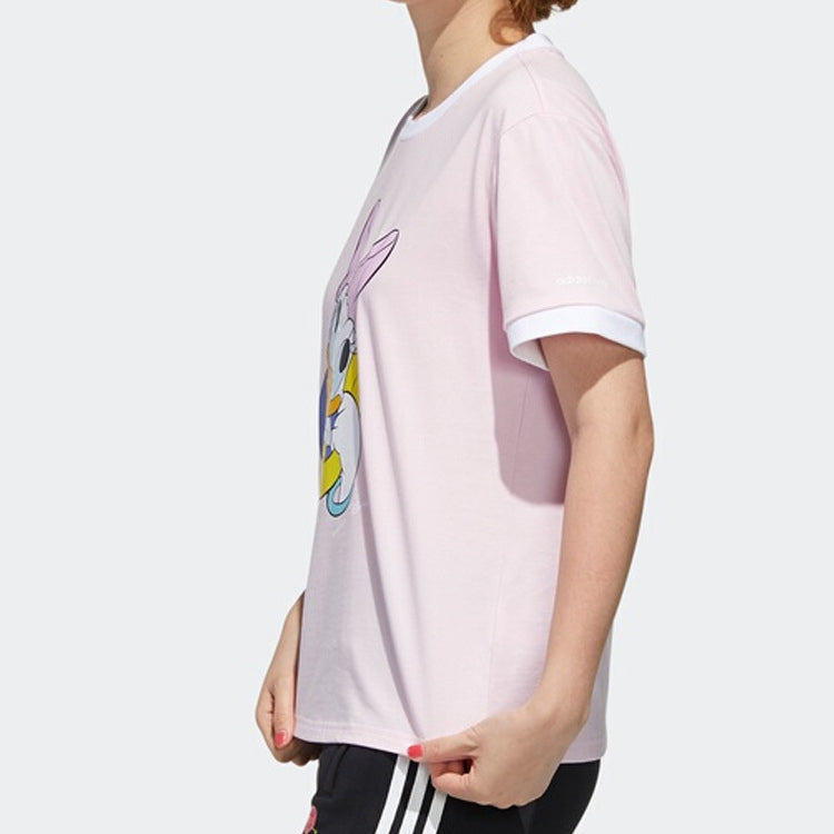(WMNS) adidas neo Dsny Cp Tee Disney Donald Duck Sports Short Sleeve Pink Red GJ5624