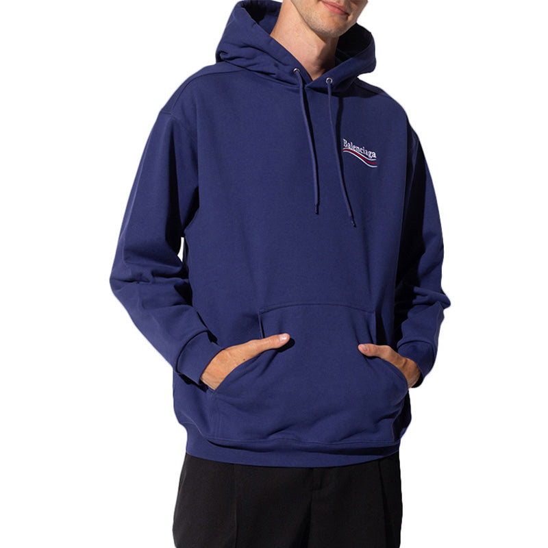 Balenciaga Political Campaign Hoodie Medium Fit 'Blue' 600583TKVI91195