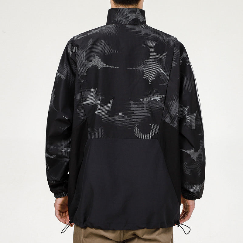 adidas St Wv Newblock Casual Sports Breathable Camouflage Stand Collar Jacket Black H40236
