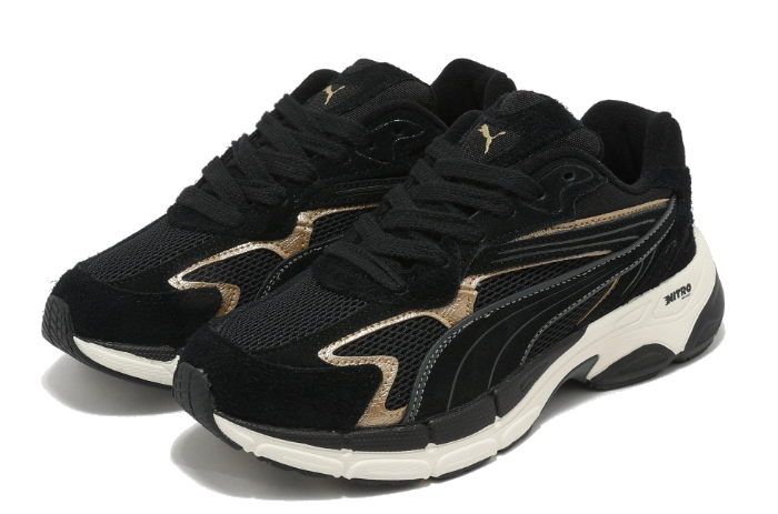 (WMNS) PUMA Teveris Nitro Metallic 'Black Puma Gold' 396863-02