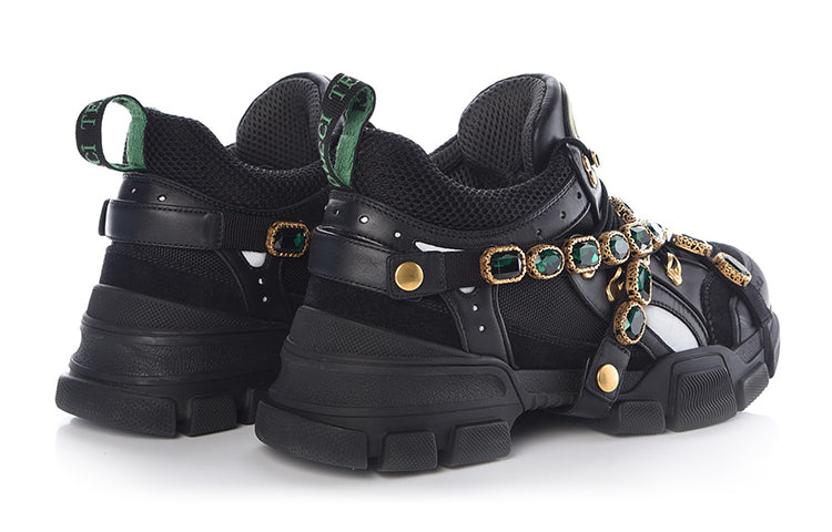 (WMNS) Gucci Flashtrek Crystals 'Black' 537153-GGZ50-1078