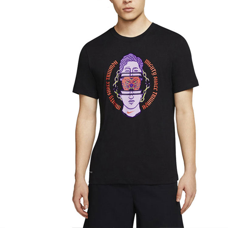 Nike Dri-fit Hook Printing Short Sleeve Black CQ6559-010