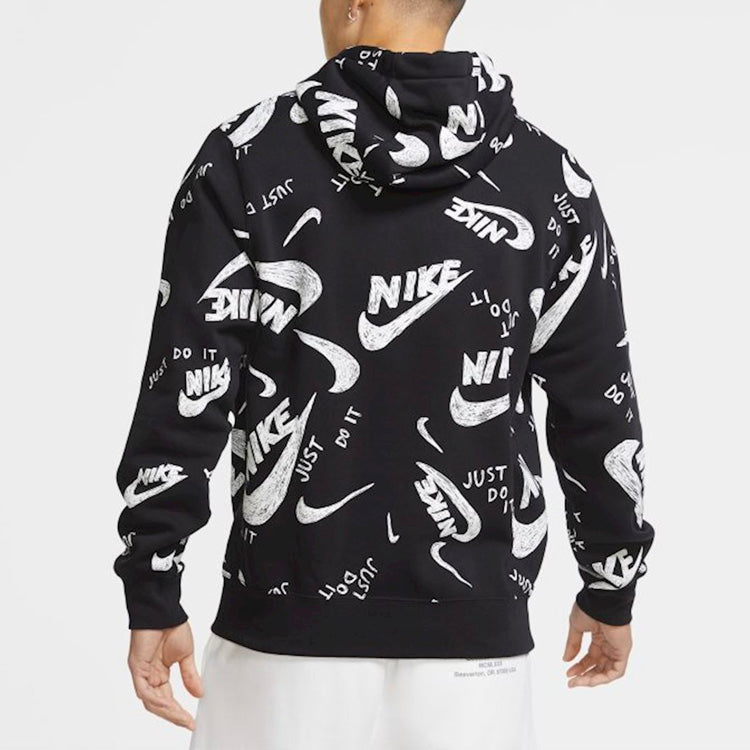 Nike Sportswear Logo Printing Sports Pullover Black CU4341-010