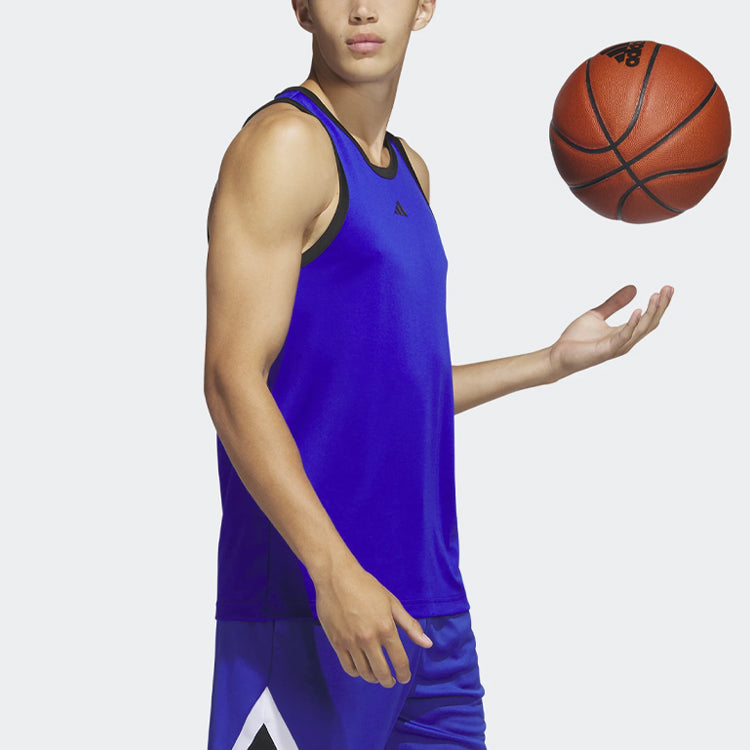 adidas Legends Basketball 3-Stripes Tank Top 'Lucid Blue' IC2458