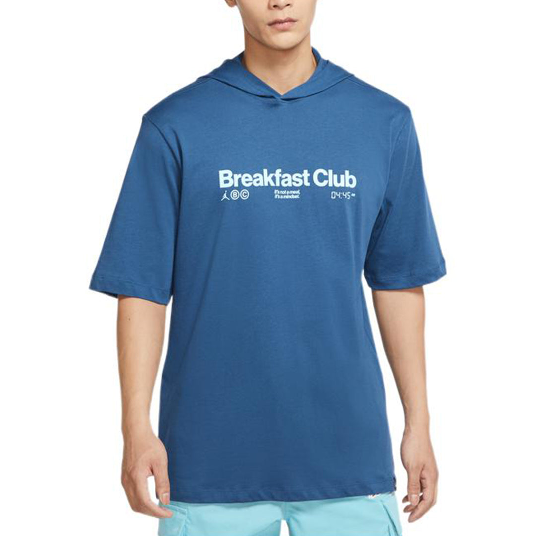 Air Jordan Alphabet Short Sleeve Hoodie Men's Blue DQ7383-493
