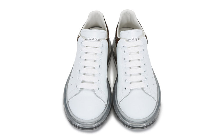 Alexander McQueen Oversized Transparent Sole Sneaker 'White Brown Crocodile' 645872WHZ4P9311