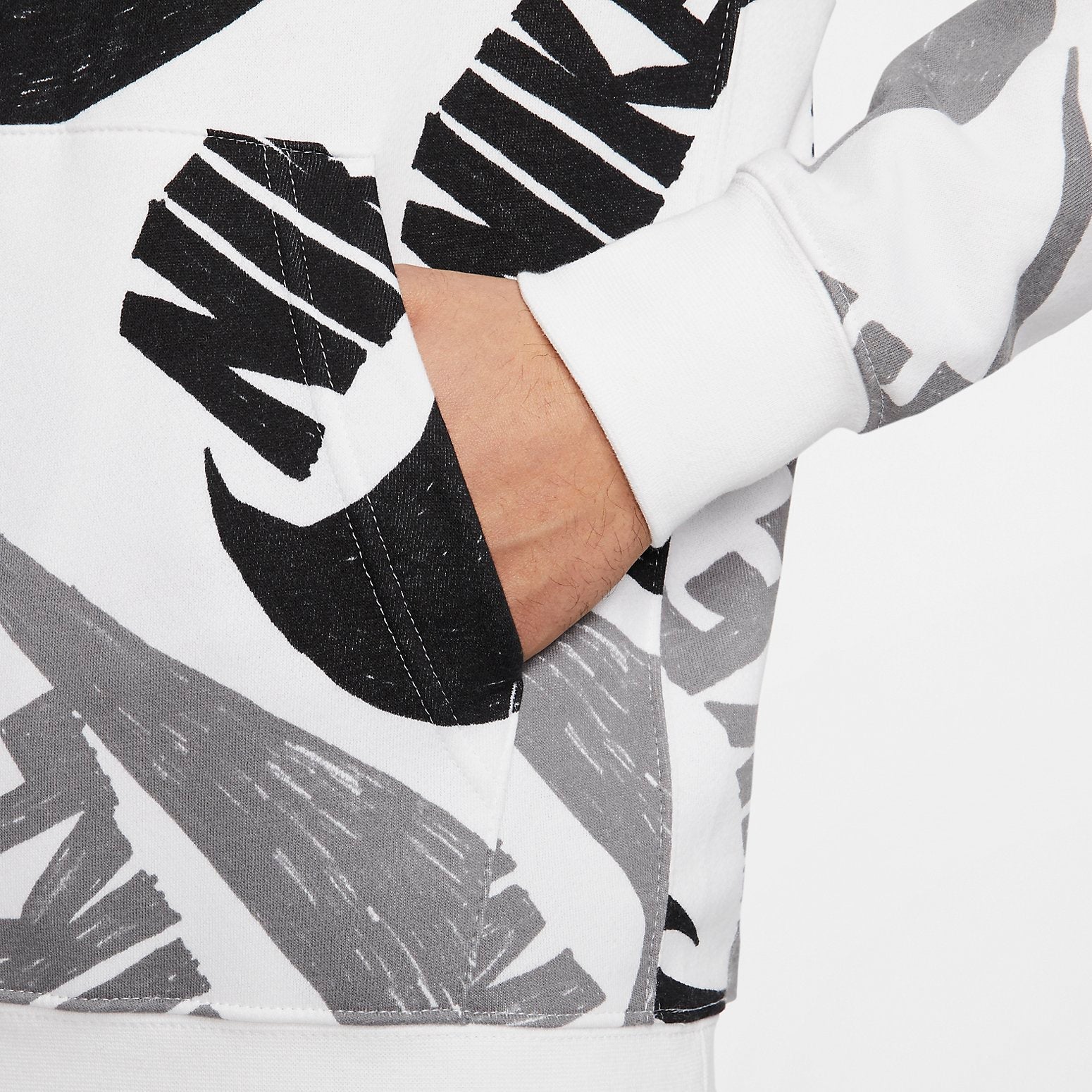 Nike Sportswear Club Pullover Hoodie 'White Black' CJ6312-010