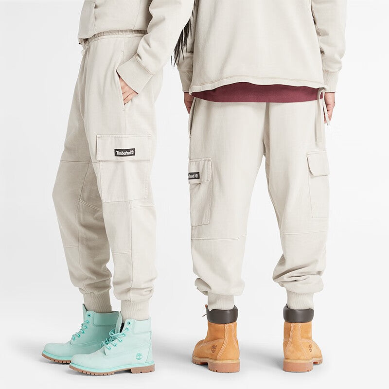 Timberland Mixed Media Garment Dye Sweatpants 'White' A6JT5-CY2