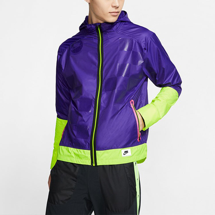 Nike Shield Flash Colorblock Running Hooded Jacket Purple BV5616-547