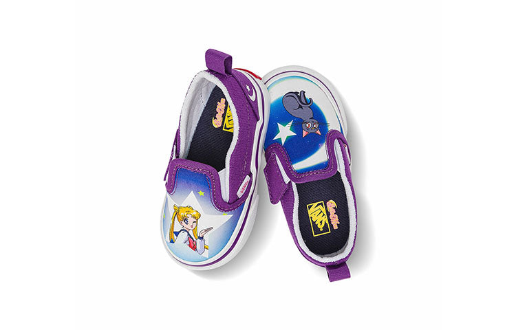 Vans Sailor Moon x Slip-On V Toddler 'Pretty Guardian - Blue Purple' VN0A5EFK5RH