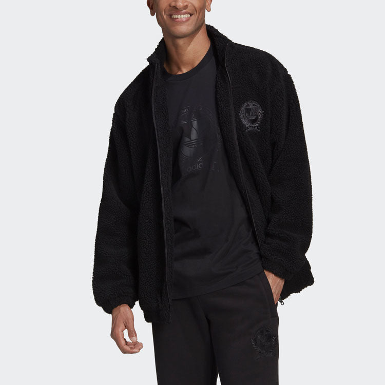 adidas originals C Crest Jacket Stay Warm polar fleece Stand Collar Black H32150