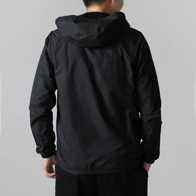 adidas neo M Xield Wb Printing Stripe Windproof Sports Hooded Jacket Black DM4328