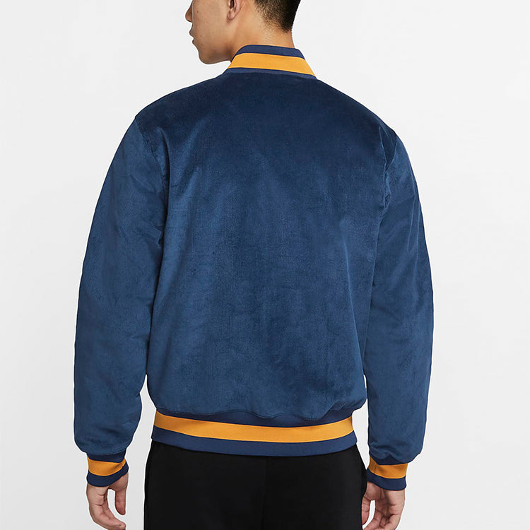 Nike SB Skateboard corduroy Skateboard Sports Logo Jacket Navy Blue Dark  CK5445-410