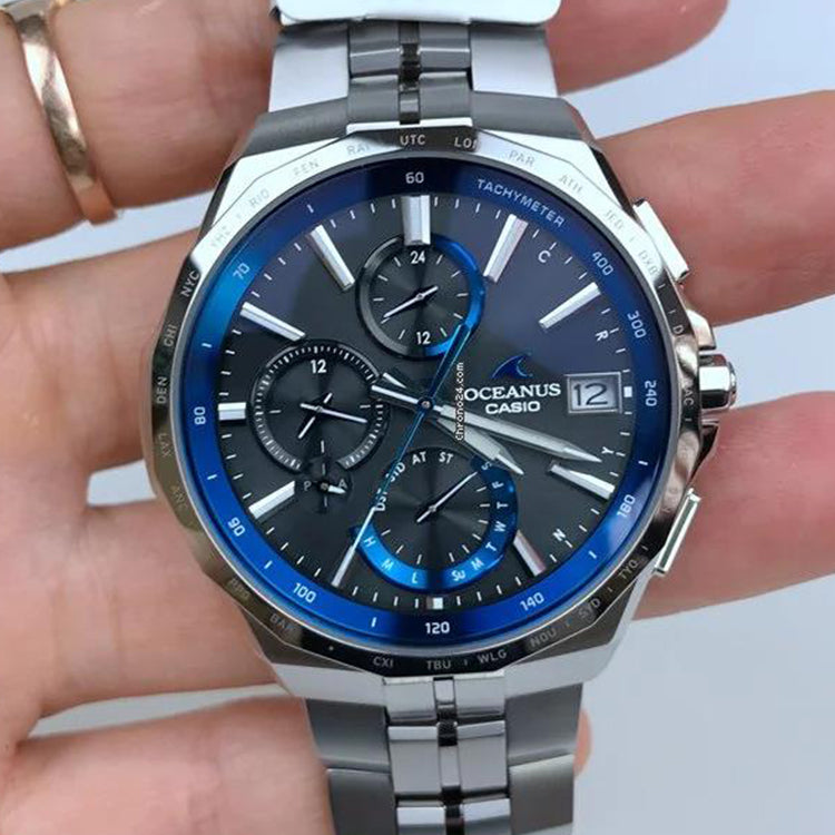 Casio Fashion Business Steel Strap Analog Watch 'Ocean Blue Silver' OCW-S5000-1AJF