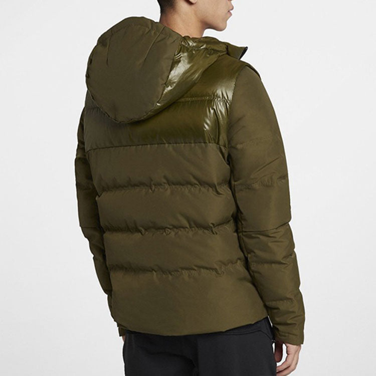 Air Jordan Windproof Stay Warm Casual hooded down Jacket Green 924676-395