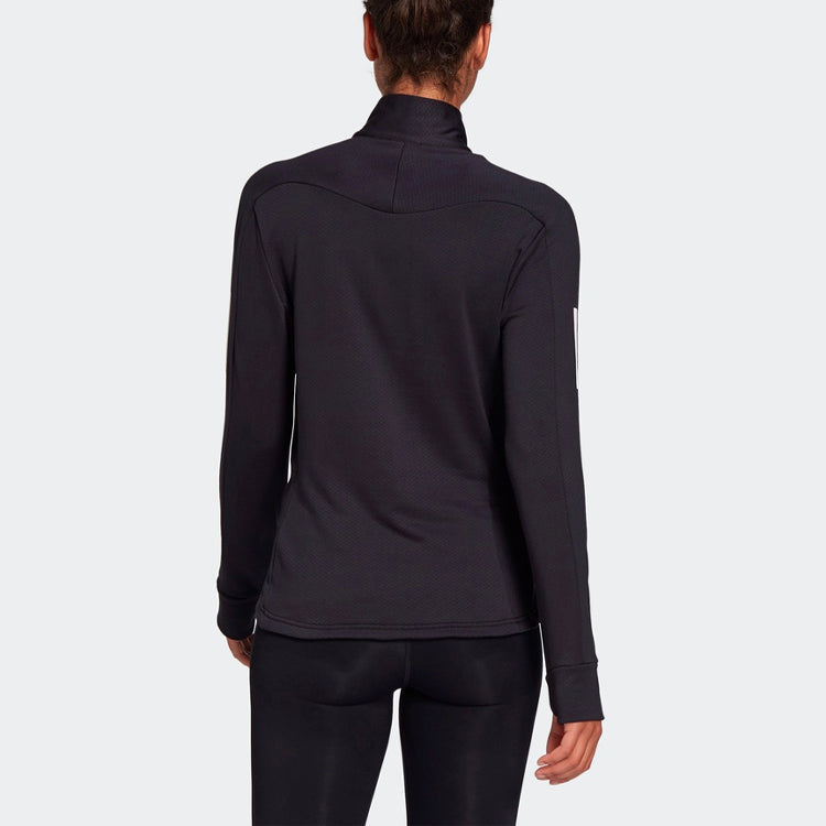 (WMNS) adidas Logo Stripe Printing Running Stand Collar Jacket Black GC6642