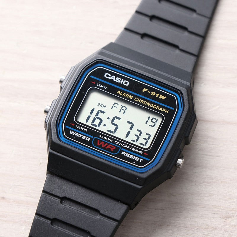 Casio Retro Fashion Analog-Digital Watch 'Black Blue' F-91W-1JH