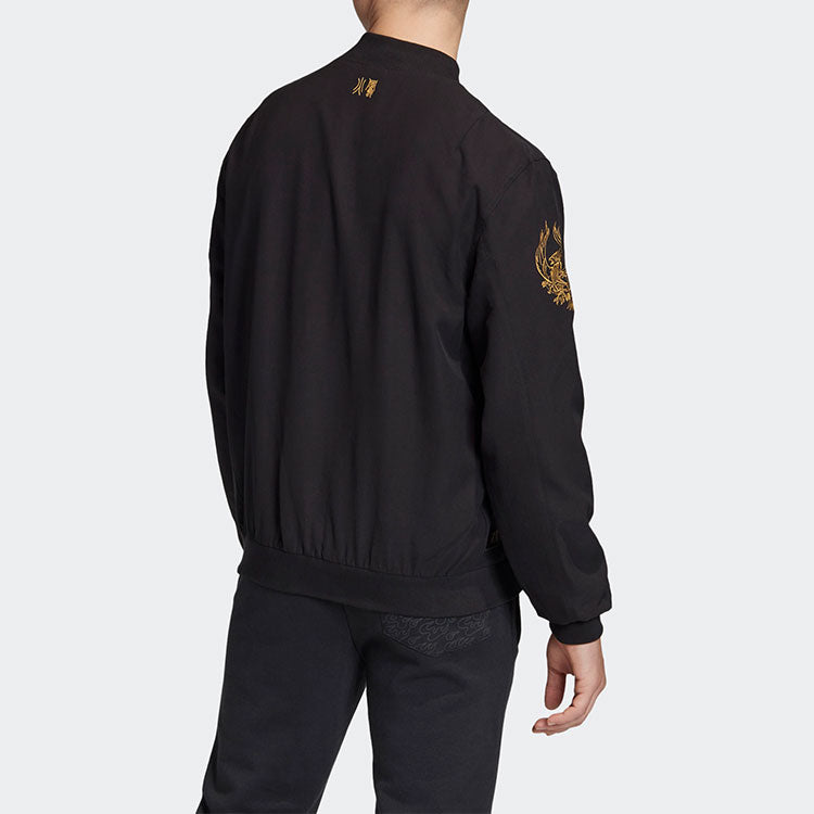 adidas Gold Stand Collar Arsenal aviator Sports Jacket Black FQ6624