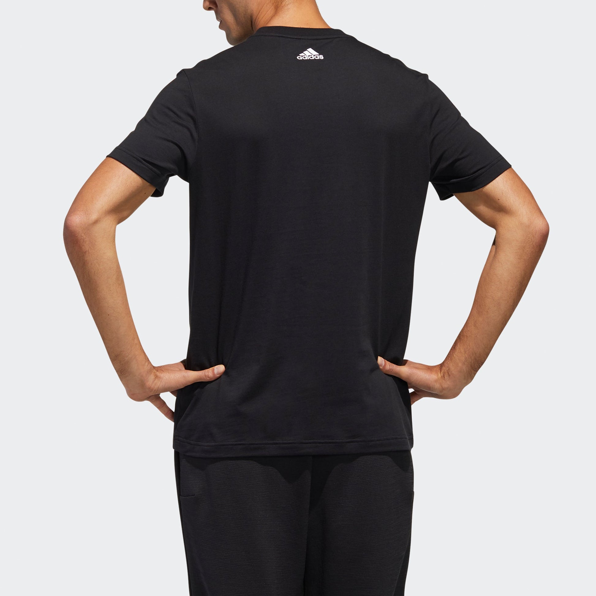 adidas M Gfx T Lng Box Logo Printing Sports Round Neck Short Sleeve Black GJ5112