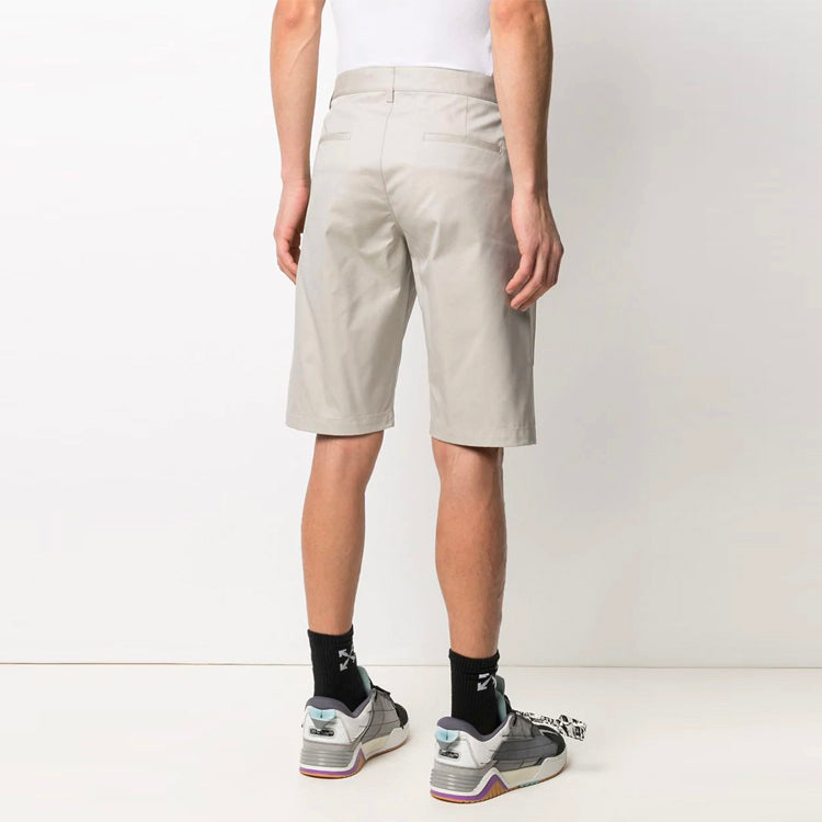 Off-White SS21 Belt Logo Knee-Length Shorts Loose Fit Beige OMCB050S21FAB0010510