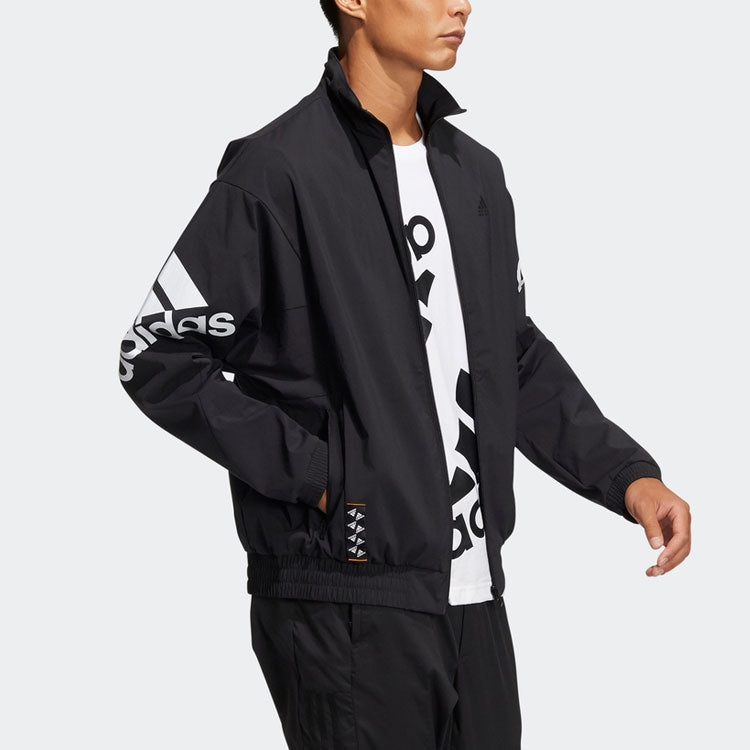 adidas Fi Bp1 Wvj Casual Sports Stand Collar Logo Jacket Black HE7452