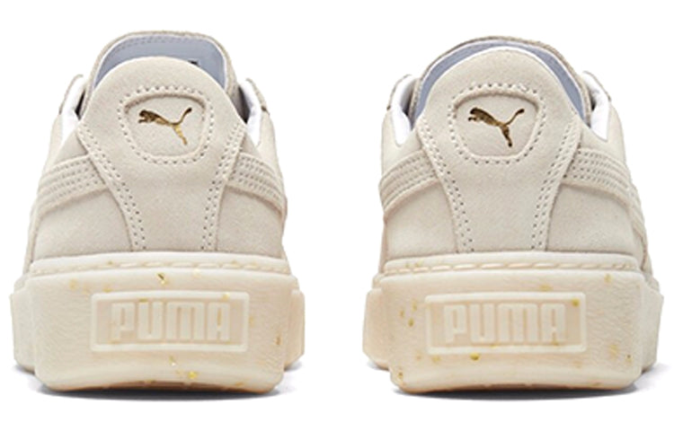 (WMNS) PUMA Suede Platform Buff/Gold Board Shoes 365621-02