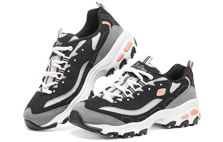 (WMNS) Skechers D'Lites 1.0 'Black White Gray' 11947-BKWG