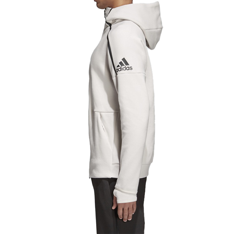 adidas Logo Knit Hooded Jacket Pink White CW1347