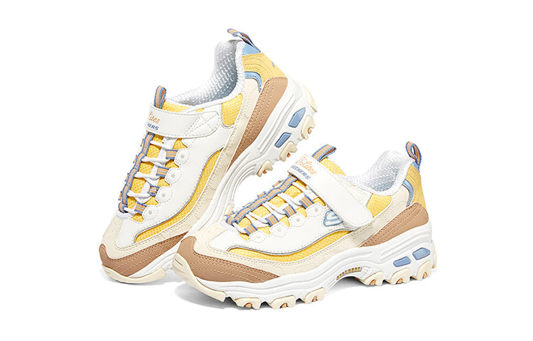 (GS) Skechers D'Lites 'White Yellow' 302526L-WYL