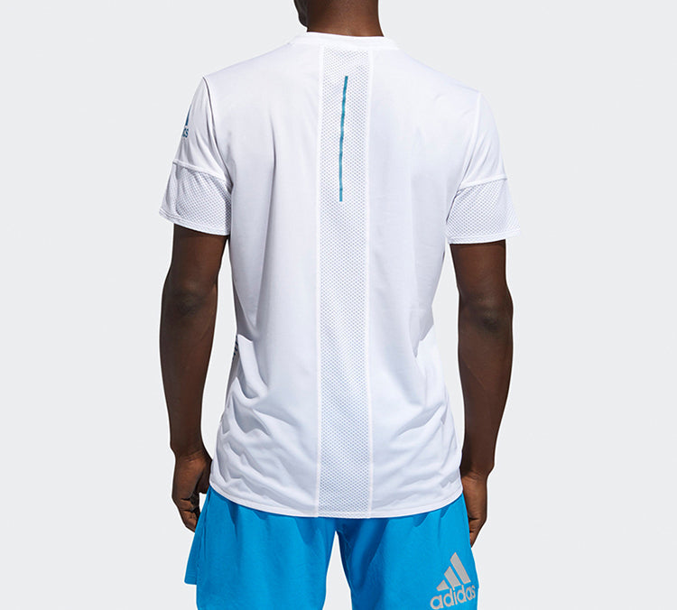 adidas Mesh Quick Dry Round Neck Sports Short Sleeve White FL6818