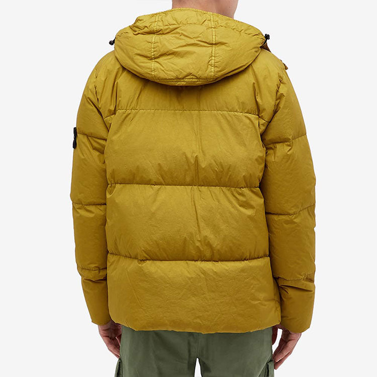STONE ISLAND Garment Dyed Crinkle Reps Hooded Down Jacket 'Bark' 751540123-V0098