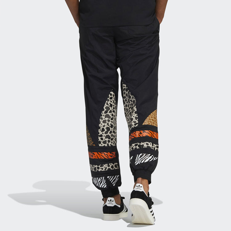 adidas x Atmos Crossover Leopard print Logo Bundle Feet Sports Pants 'Black' GT7294