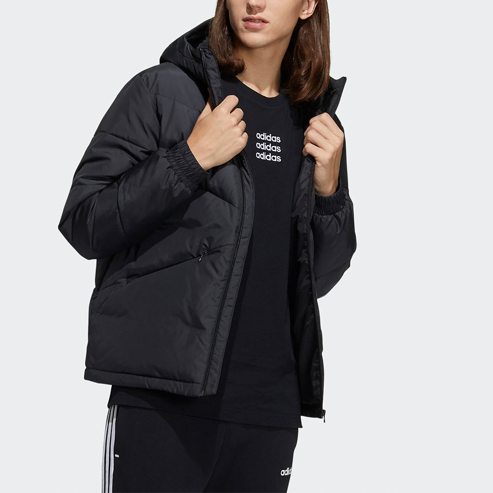 adidas neo M Dwn Cb St Jkt Back Large Logo Sports hooded down Jacket Black H45264
