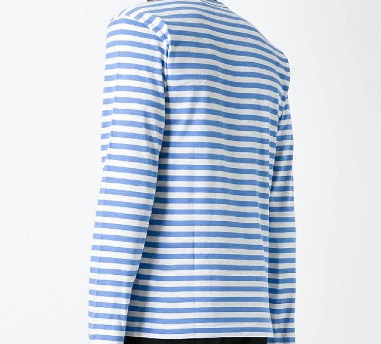 COMME des GARCONS PLAY Striped Long Sleeves Tee 'Blue White' AZ-T218-051-1