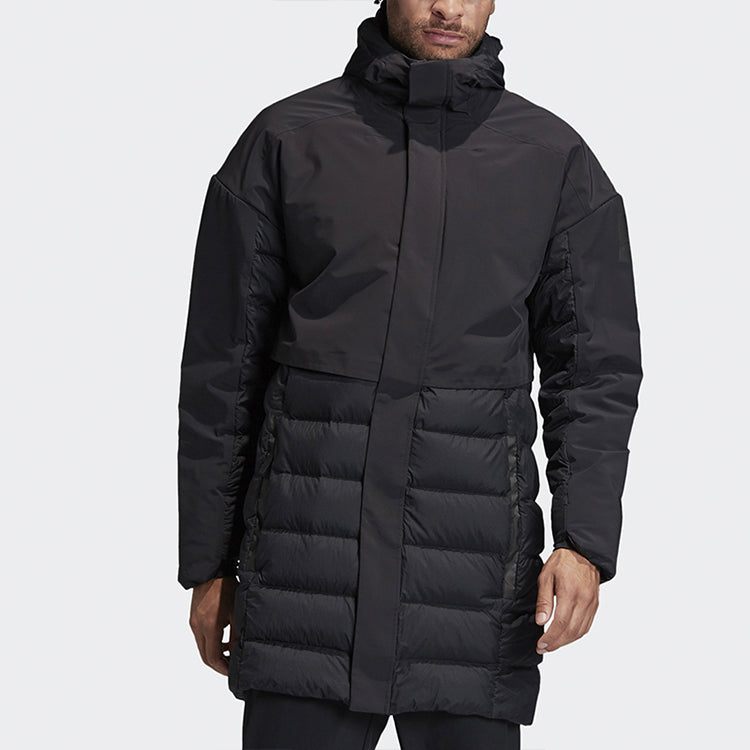 adidas Outdoor Casual Sports Windproof Stay Warm hooded down Jacket Black DZ1421