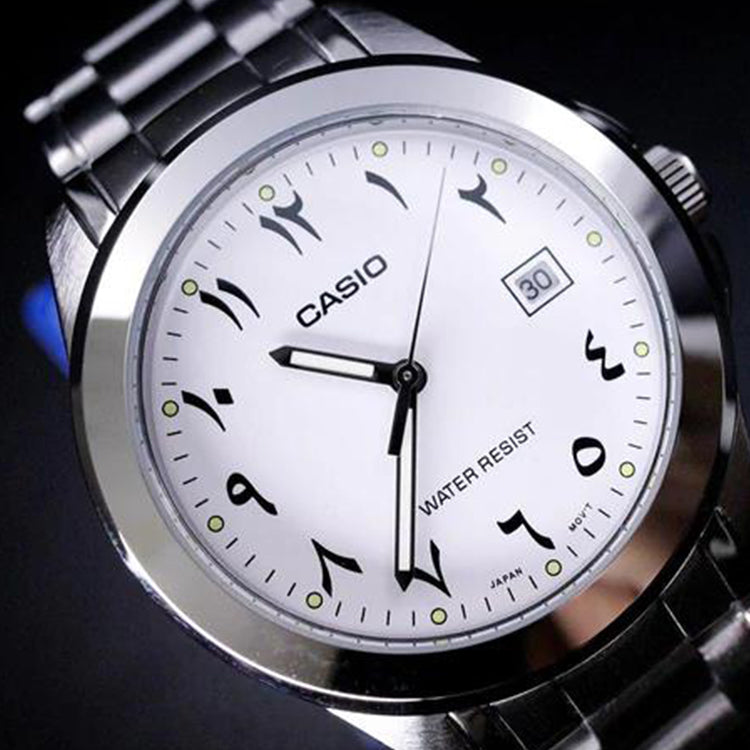 Men's CASIO Retro Sports Watch Business Mens White Analog MTP-1215A-7B3DF