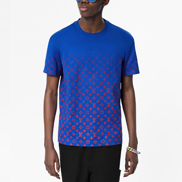 LOUIS VUITTON Monogram Gradient Logo Full Print Short Sleeve Blue 1A8WMR