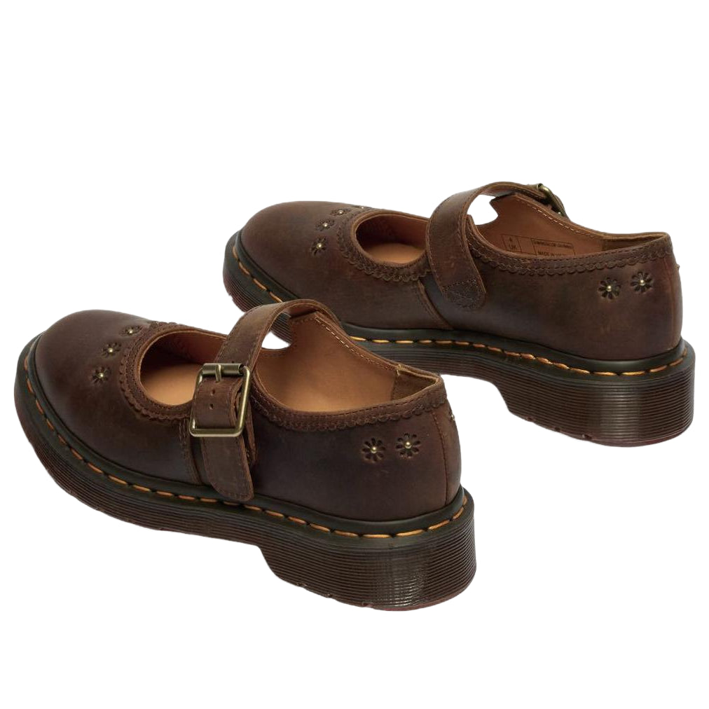 (WMNS) Dr. Martens Mary Jane Flower Shoes 'Dark Brown' 42391200